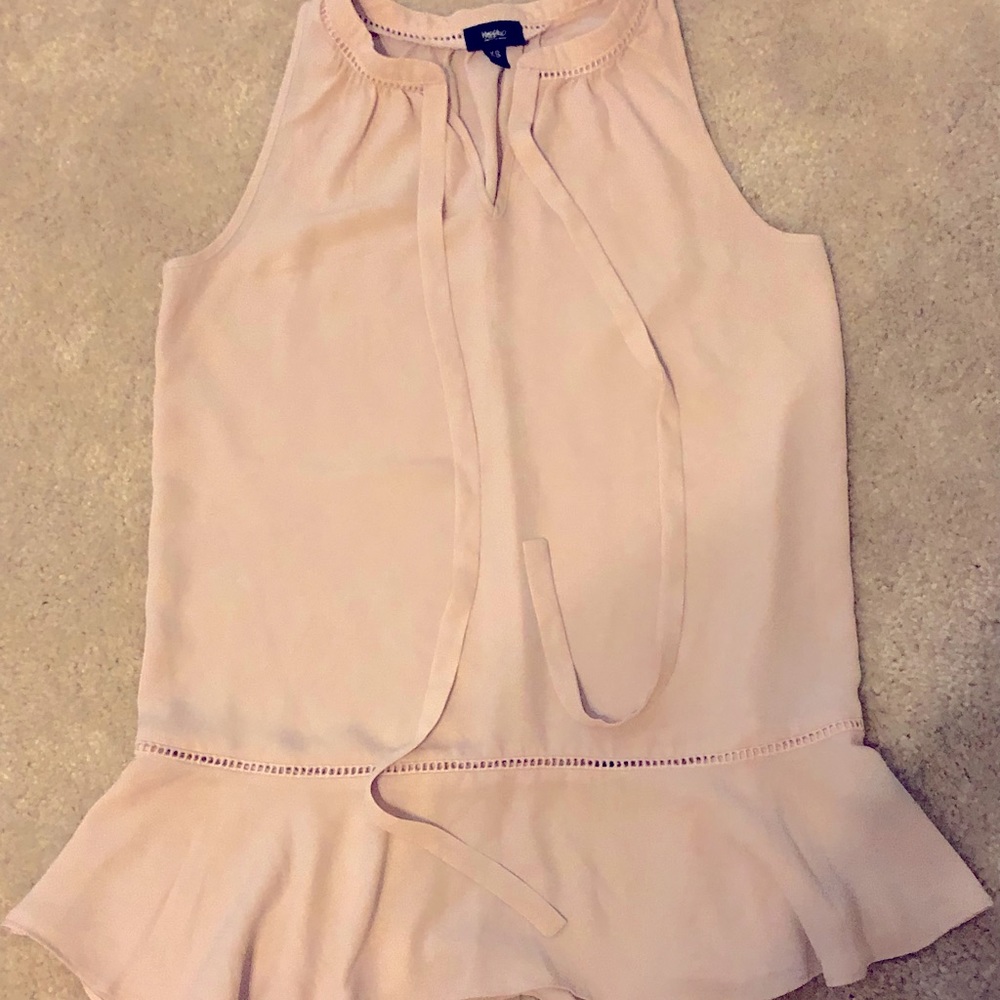 Mossimo xsmall sleeveless flounce light pink top